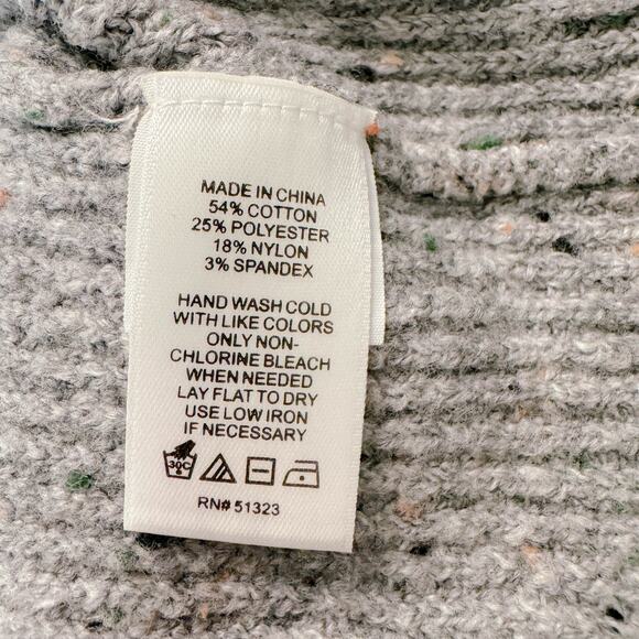 Cece Textured Dot Knit Balloon Sleeve Mock Crewneck Sweater Cute Gray sz XL NWT - Picture 10 of 12